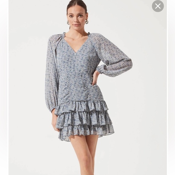 Astr The Label Tiered Ruffle Mini Dress size large - Picture 2 of 2